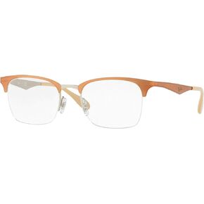 Ray-Ban Unisex RX6360 Eyeglasses Silver Top Light Brown 49mm