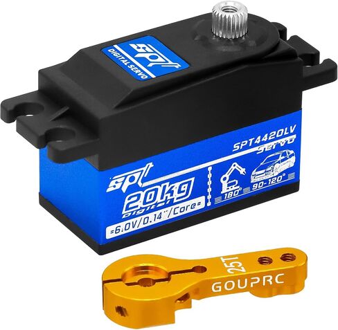 GOUPRC 20kg Low Profile Servo High Torque of Metal Gear Digital Servo with 25T Metal Arm for 1/8 1/10 1/12 RC Model DIY Car Robot in Saudi Arabia