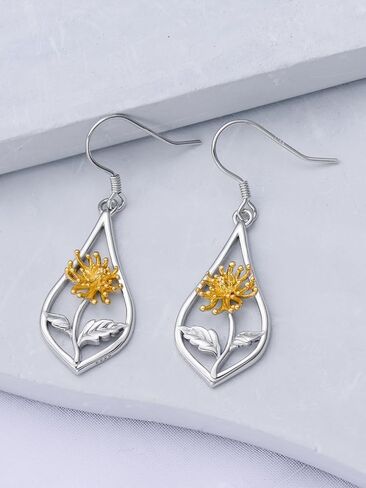 925 Sterling Silver Birth Flower Earrings Carnation/Violet/Daffodil/Daisy/Lily/Rose/Lotus/Poppy/Marigold/Holly Earrings Birth Month Flower Jewelry for Women in Saudi Arabia