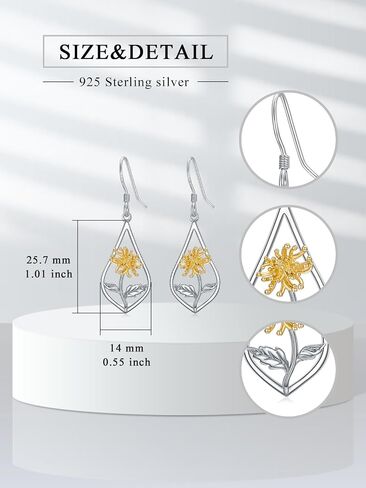 925 Sterling Silver Birth Flower Earrings Carnation/Violet/Daffodil/Daisy/Lily/Rose/Lotus/Poppy/Marigold/Holly Earrings Birth Month Flower Jewelry for Women in Saudi Arabia