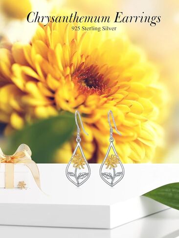 925 Sterling Silver Birth Flower Earrings Carnation/Violet/Daffodil/Daisy/Lily/Rose/Lotus/Poppy/Marigold/Holly Earrings Birth Month Flower Jewelry for Women in Saudi Arabia