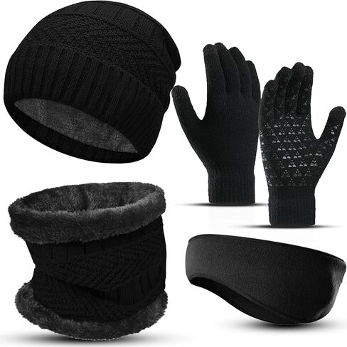 مجموعة دفء الشتاء المكونة من 5 قطع تتضمن قبعات صغيرة شتوية ووشاح وقفازات تدفئة وقناع تزلج لتدفئة الوجه وتدفئة للأذن in Kuwait