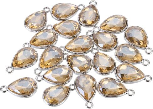 MECCANIXITY Alloy Glass Crystal Teardrop Charm Jewelry Making Charm for Necklaces, Bracelets in Saudi Arabia