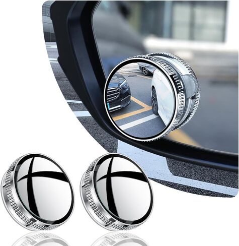 2PCS Suction Cup Car Convex Blind Spot Mirror,360°Adjustable Side Mirror Blindspot Used in Car Mirror,Universal HD Fish Eye Mirror Car Mirror Accessories Fit for Cars SUVs Trucks (Red) in Saudi Arabia