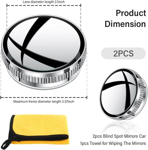 2PCS Suction Cup Car Convex Blind Spot Mirror,360°Adjustable Side Mirror Blindspot Used in Car Mirror,Universal HD Fish Eye Mirror Car Mirror Accessories Fit for Cars SUVs Trucks (Red) in Saudi Arabia