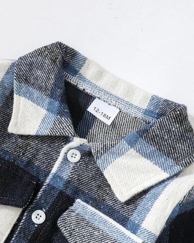 Renotemy Toddler Baby Boy Clothes Outfits Baby Boy Plaid Sweatsuit Jeans Denim Fall Winter Pants Set Toddler Clothes For Boys in Kuwait