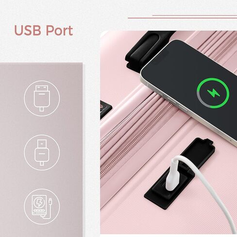 مجموعة حقائب سفر صلبة مكونة من 3 قطع من Merax بعجلات دوارة مع قفل TSA، وردي فاتح، 20/24/28 بوصة in Kuwait