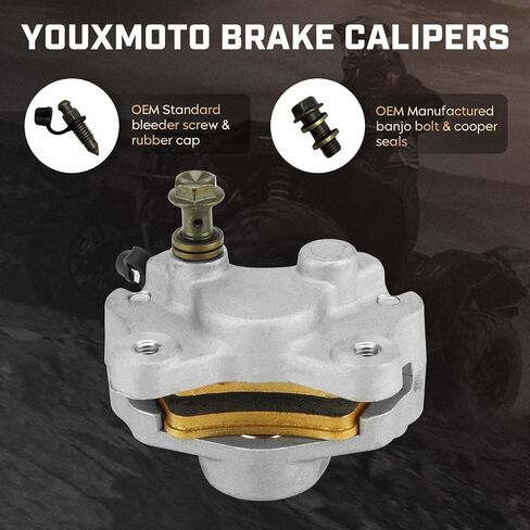 ملاقط فرامل أمامية وخلفية يسار/يمين من Youxmoto مع وسادات مناسبة لقطط القطب الشمالي 250/300/ 375/400/ 500 1999 2000 2001 2002؛ 1996-1998 مناسب للقطط القطبية الشمالية Bearcat 454; يناسب 0402-011؛ 0402-010 in Saudi Arabia
