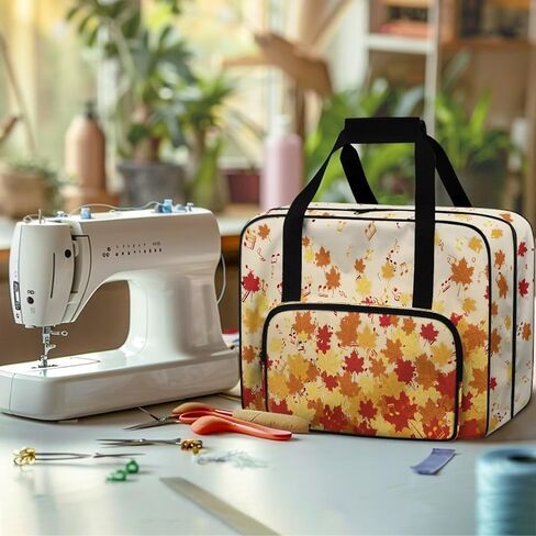 Sewing Machine Case with Front Pocket Travel Tote Case for Sewing Machine and Accessories Portable Carrying Tote Bag Fits Most Standard Sewing Machines Sewing Machine Pattern in Kuwait
