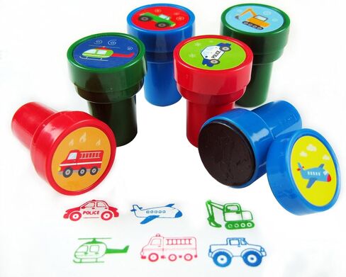 Tiny Mills 24 Pcs Transportation Vehicles & Construction Stampers for Kids in Kuwait