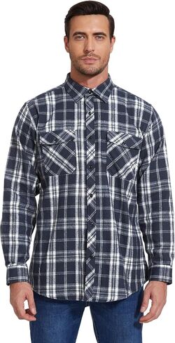 1/3 Pack Long Sleeve Flannel Shirt for Men Casual Plaid Button Down Shirt with Pockets in Saudi Arabia