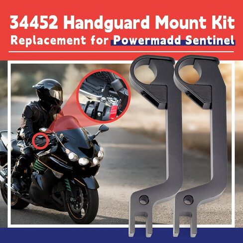 34452 مجموعة أدوات تثبيت Handguard لاستبدال Powermadd Sentinel، مجموعة دعامات حماية يدوية من سبائك الألومنيوم الأسود لسيارات الثلج ATV MX النارية in Kuwait