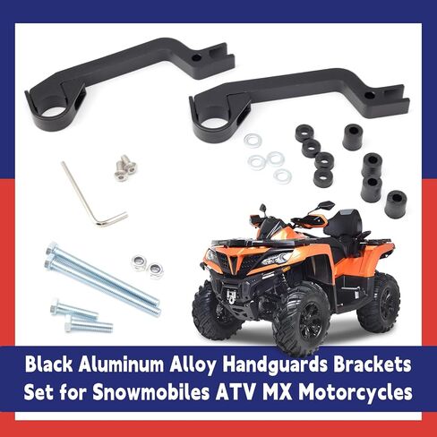 34452 مجموعة أدوات تثبيت Handguard لاستبدال Powermadd Sentinel، مجموعة دعامات حماية يدوية من سبائك الألومنيوم الأسود لسيارات الثلج ATV MX النارية in Kuwait