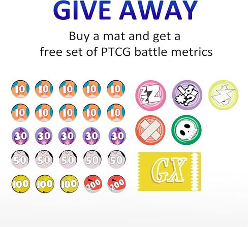 Playmat for Trading Card Game – 2-Player Trainer Mat with 31 Damage Counters and Professional Storage Bag in Kuwait