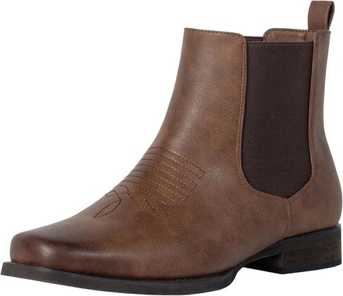 أحذية J's.o.l.e Western Cowboy للرجال ذات مقدمة مربعة أنيقة للكاحل أحذية تشيلسي in Kuwait