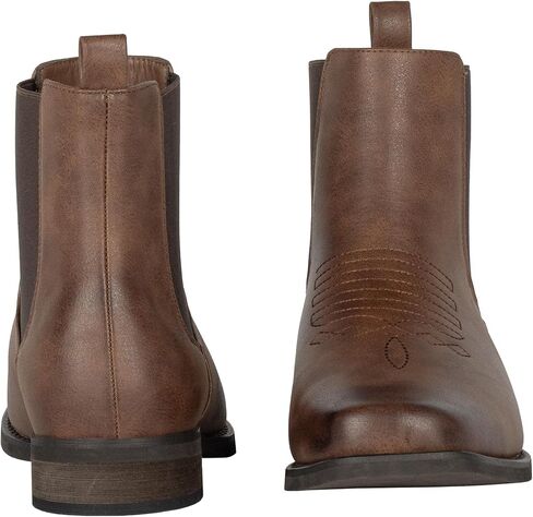 أحذية J's.o.l.e Western Cowboy للرجال ذات مقدمة مربعة أنيقة للكاحل أحذية تشيلسي in Kuwait