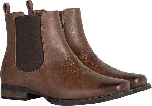 أحذية J's.o.l.e Western Cowboy للرجال ذات مقدمة مربعة أنيقة للكاحل أحذية تشيلسي in Kuwait