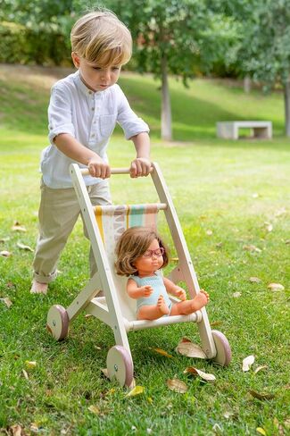 Miniland Wooden Baby Doll Stroller Made with ECO Wood Material from Sustainable Forests for Imaginary Life situations in Saudi Arabia
