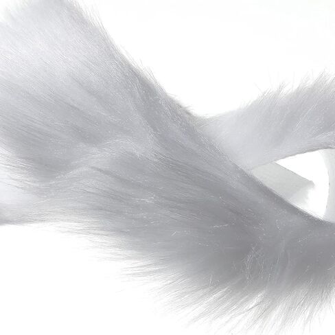 4 Rolls Christmas White Faux Fur Ribbon Trim Artificial Fur Fabric Roll Holiday Craft for Christmas Tree, Holiday Garland Winter Wreath Bows Clothing Party Embellishment (2 Inches x 4 Yards) in Kuwait