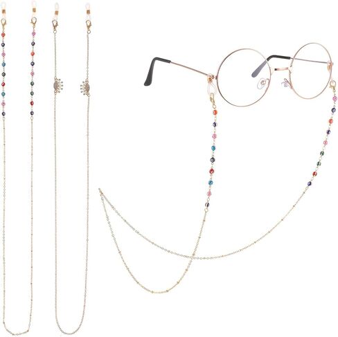 2Pcs Eyeglass Chains for Women, Gold Glasses Lanyard Necklace Mask Eyewear Retainer Strap Metal Glasses Holders in Saudi Arabia