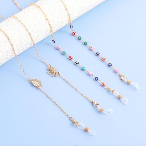 2Pcs Eyeglass Chains for Women, Gold Glasses Lanyard Necklace Mask Eyewear Retainer Strap Metal Glasses Holders in Saudi Arabia