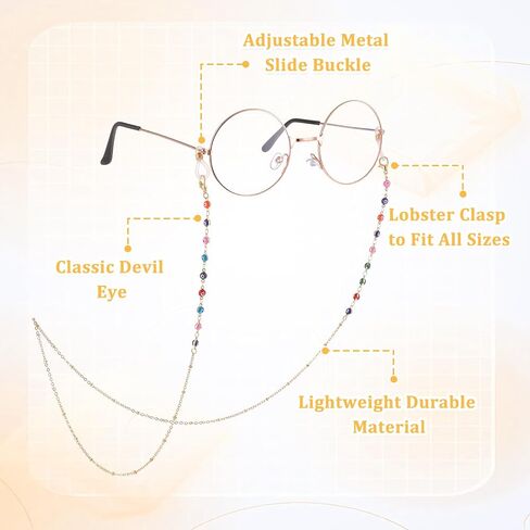 2Pcs Eyeglass Chains for Women, Gold Glasses Lanyard Necklace Mask Eyewear Retainer Strap Metal Glasses Holders in Saudi Arabia