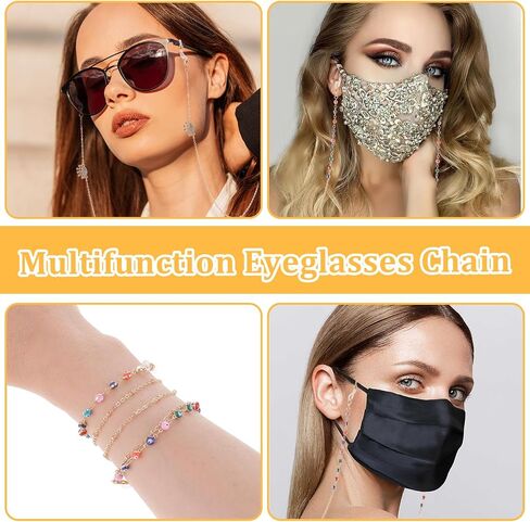 2Pcs Eyeglass Chains for Women, Gold Glasses Lanyard Necklace Mask Eyewear Retainer Strap Metal Glasses Holders in Saudi Arabia