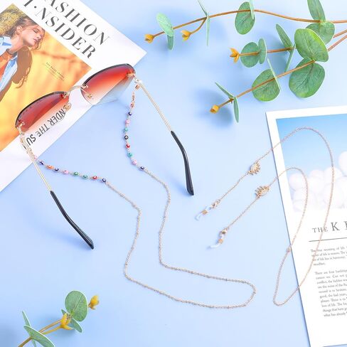 2Pcs Eyeglass Chains for Women, Gold Glasses Lanyard Necklace Mask Eyewear Retainer Strap Metal Glasses Holders in Saudi Arabia