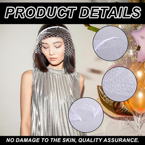 Molain Mesh Veil Headband for Women, 1920s Bridal Wedding Veil Elegant Fascinator Headpiece for Tea Party Fascinator Veil in Saudi Arabia