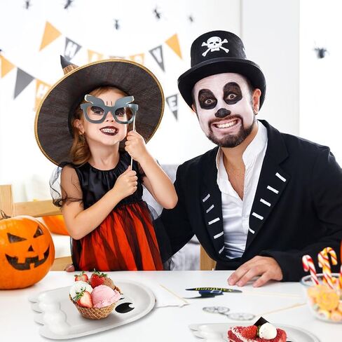 100 قطعة من أطباق ورق الهالوين، أطباق شبح بيضاء لطيفة للاستعمال مرة واحدة، أطباق شبح مزخرفة بالرسوم المتحركة لمستلزمات حفلات عيد الهالوين وأعياد الميلاد in Kuwait