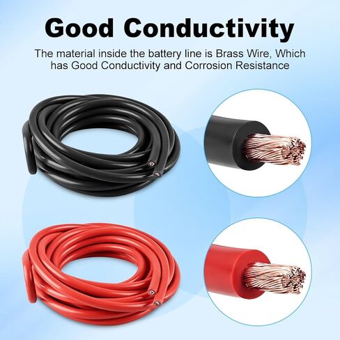 WATERWICH 4 Gauge 4AWG Battery Cable Wire 25FT Welding Cables Set with Lugs Terminals 20 hot melt adhesives Perfect Connection for Ship Boat Small Yacht RV Camper Truck Car Vehicle (1 Black & 1 Red) in Saudi Arabia