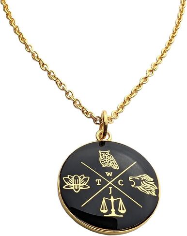 STOIC STORE UK قلادة فضائل الكاردينال الرواقية - قلادة من جانب واحد مطلية بالمينا باللونين الأسود والذهبي - أربع فضائل من التصميم البسيط - مجوهرات رواقية ملهمة - هدية فريدة in Kuwait