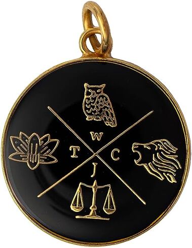 STOIC STORE UK قلادة فضائل الكاردينال الرواقية - قلادة من جانب واحد مطلية بالمينا باللونين الأسود والذهبي - أربع فضائل من التصميم البسيط - مجوهرات رواقية ملهمة - هدية فريدة in Kuwait