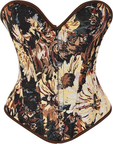 Women Vintage Renaissance Floral Lace Up Bustier Corset Shapewear Top in Saudi Arabia