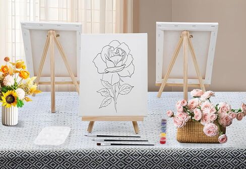 8 Pcs 8 x 10 Inch Pre Drawn Canvas to Paint, Pre Stretched Canvas Kit DIY Coloring, Pre Printed Painting Canvases Outline for Adults Date Night Paint and Sip Party in Saudi Arabia