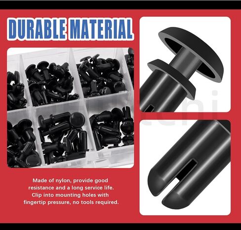 Hilitchi 400Pcs 2mm 3mm 3.5mm 4mm 5mm Nylon Rivets Push Clip Fasteners Rivet Car Rivets Fasteners Bumper Fastener Push Rivet Clip Screws Assortment Kit for Automotive Fitting Bumper in Saudi Arabia