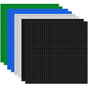 4 Pack Classic Baseplates Building Board for Building Bricks, Compatible with Major Brand, Platforms Base Building Sheet for Table Build on Mat Building Accessories for Kids Teens Adults, 10" x 10"