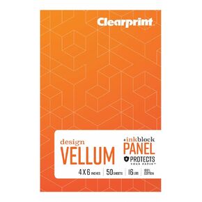 Clearprint 4" x 6" 1000H 100% Cotton Design Vellum Field Book with "Ink Block" Panel, 16 lb. / 60 GSM, 50 Sheets/Book, 1 Each