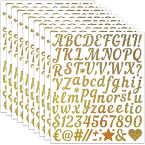 1 Inch Holographic Laser Letters Stickers,10 Sheets 880 Pcs Glitter Letter Stickers,Self Adhesive Vinyl Alphabet and Number Decals for Scrapbook Cups Water Bottle DIY Crafts Window Door Cars (Silver)