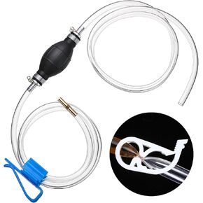 20 Feet Gasoline Siphon Pump Gas Syphon Hand Pump Oil Fuel Transfer Pump 1 Transfer Pump with Hose Clip Buckles Brass for Gas Gasoline Petrol Diesel Oil Liquid Water Fish Tank