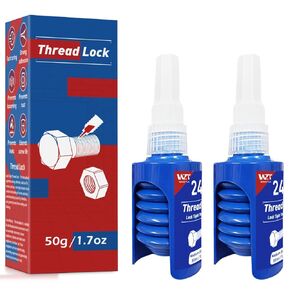 Thread Lock Bule, 243 Medium Strength Lock Tight Threadlocker Anti-Rust&Loosening, Lock Tight for Gap Filling and Tighten Bolts Nuts Fasteners 100ml Round Bottle