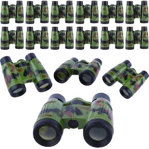 ASONA 24PCS Camouflage Color Binoculars for Kids with Neck String, Binoculars Nature Exploration Toys Safari Jungle Animal Theme Party Favors Gifts for Bird Watching Camping Hunting Hiking Supplies