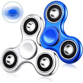 Gigilli 2Pcs Fidget Spinner for Kids Adults Stress Relief Sensory Fidget Toys Cool Electroplated Fidget Spinners for Kids ADHD Autism Halloween Birthday Gifts Fidgets Classroom Prizes for Boys Girls
