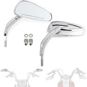 FOVPLUE Handlebar Mount Mirrors, Motorcycle Rearview mirrors for 1982-2024 Harley Models, for CVO Dyna Touring Electra Glide Road Glide Road King Softail Street Glide Sportster 1200 883, Gloss Black