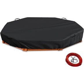 Octagon Sandbox Cover,Heavy Duty 600D Waterproof Anti-UV Sandbox Cover,Suitable for Kids Outdoor Wooden Octagon Sand Box,With Wire Rope & Winch Fixed.84" X 78" x 9"(Cover Only)
