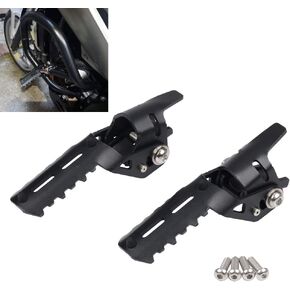 25mm / 1" 22-25mm Motorcycle Highway Front Footpegs Foot Pegs Folding Footrests Clamps Engine Guard Crash Bars Mount For BMW R1250GS R1200GS adv adventure LC HP GSA For Tiger Explorer-black