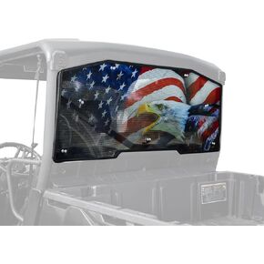 SuperATV 1/4" Polycarbonate Light Tint Full Rear Windshield For Can-Am Defender HD / Pro HD / Limited HD / MAX HD (See Fitment) | Pre-Assembled For Easy Install | 250X Stronger Than Glass | USA Made