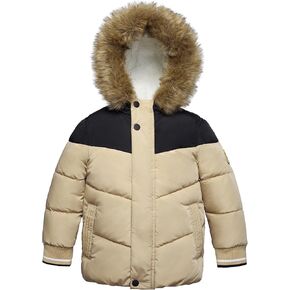 Rokka&Rolla Toddler Boys' Water-Resistant Sherpa Fleece Lined Puffer Jacket Winter Parka Coat