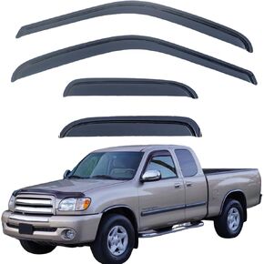 Rain Guards Compatible with 2000-2006 Toyota Tundra Extended Cab, Acrylic Slim Style Window Visor Rain Guard, Side Window Deﬂector for Toyota Tundra Accessories 4 Pieces, 2001 2002 2003 2004 2005