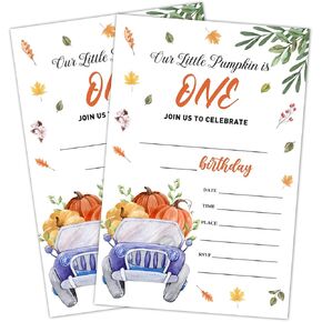 Cat Birthday Invitation Cards, Kitten Party Invites, Kids Happy Birthday Party Decorations Supplies, 20 Fill-in Cards with Envelopes for Boys or Girls Party Celebration - B13